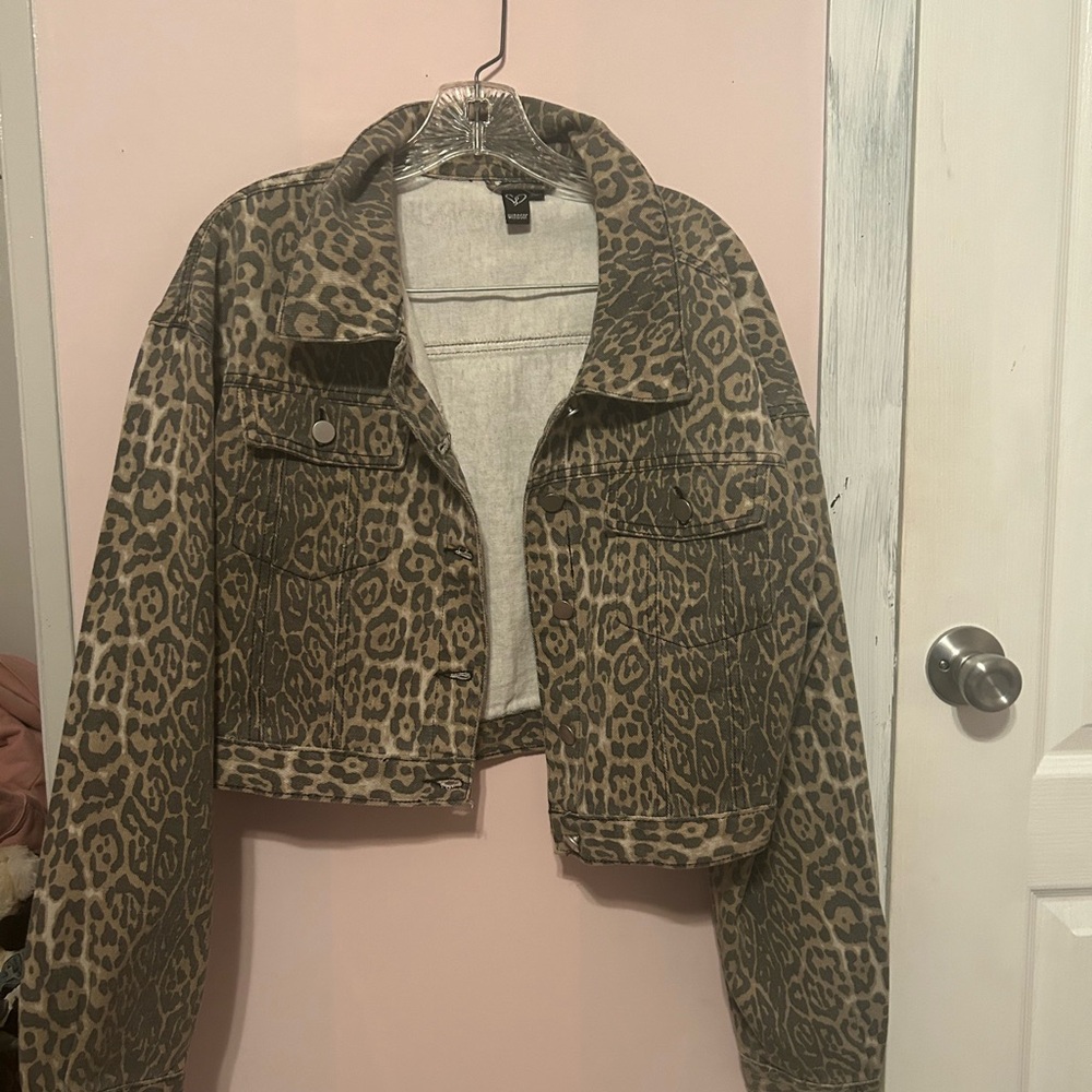 Leopard Print Cropped Jacket